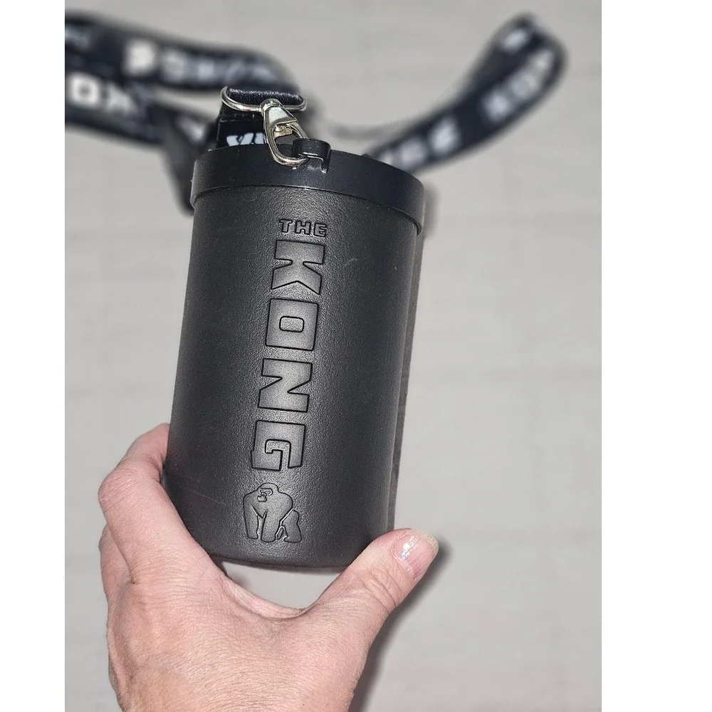 The Kong Beer Bong Can Chiller Cooler Black Insulated Sleeve with Lanyard Hose